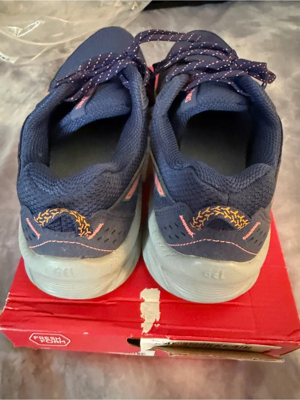 ASICS Ortholite Blue with Pink Accent Hiking Sneakers